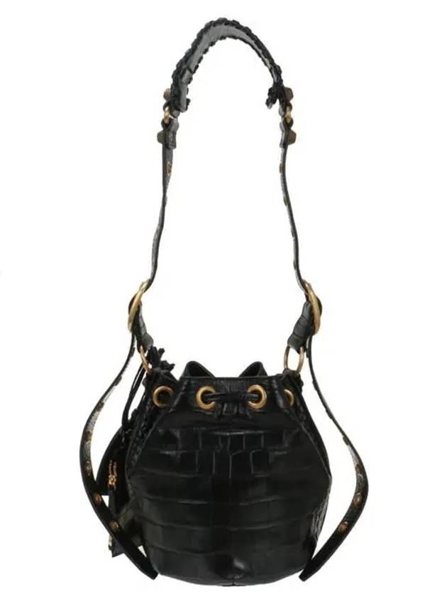 Le Cagole XS Leather Bucket Bag Black - BALENCIAGA - BALAAN 4