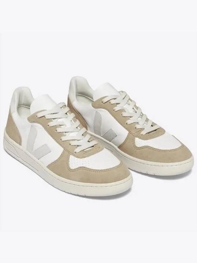 V 10 Chromefree Leather Low Top Sneakers White Natural Sahara - VEJA - BALAAN 3