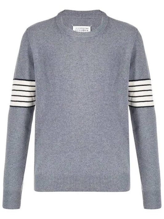 Men's Stitch Striped Wool Knit Top Grey - MAISON MARGIELA - BALAAN 2