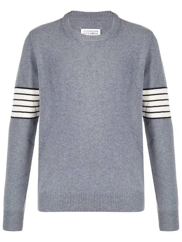 Men's Stitch Striped Wool Knit Top Grey - MAISON MARGIELA - BALAAN 2