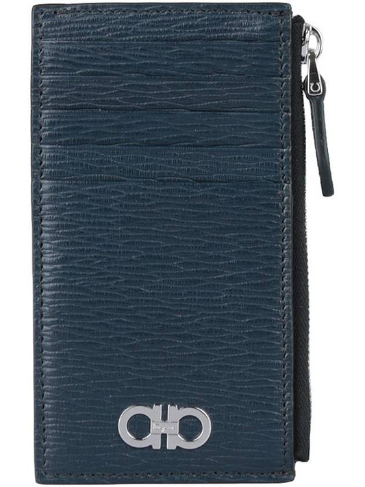 Gancini Credit Card Holder Deep Ocean Black - SALVATORE FERRAGAMO - 2