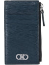 Gancini Zipper Card Wallet Deep Ocean - SALVATORE FERRAGAMO - BALAAN 3