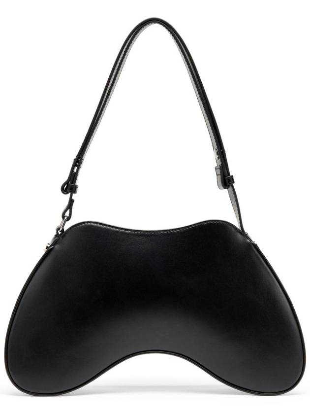 Play Semi Gloss Leather Shoulder Bag Black - DIESEL - BALAAN 5