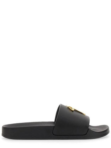 BRETT SLIDE SANDAL WITH LOGO - GIUSEPPE ZANOTTI - BALAAN 1