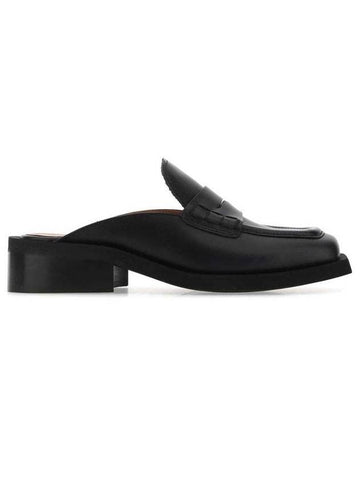 square toe backless loafer mule black - GANNI - BALAAN.