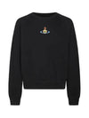 Embroidered Logo Cotton Sweatshirt Black - VIVIENNE WESTWOOD - BALAAN 4