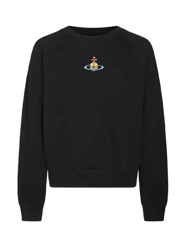 Embroidered Logo Cotton Sweatshirt Black - VIVIENNE WESTWOOD - BALAAN 4