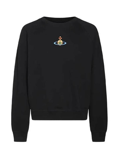 Embroidered Logo Cotton Sweatshirt Black - VIVIENNE WESTWOOD - BALAAN 2