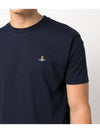 ORB Logo Cotton Short Sleeve T-Shirt Navy - VIVIENNE WESTWOOD - BALAAN 3