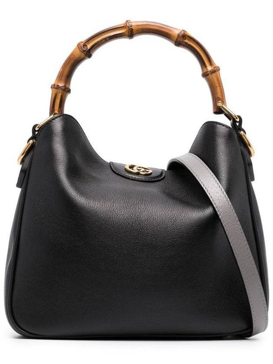 Diana Small Leather Tote Shoulder Bag Black - GUCCI - BALAAN 1