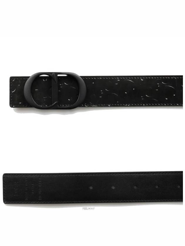 Men's Logo Leather Belt Black - DIOR - BALAAN 3