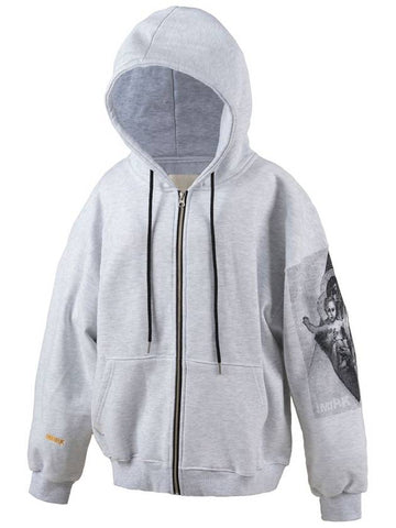 Maria Zip up Hoodie White Melange - IMIRK - BALAAN 1