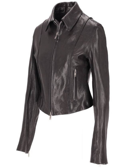 ESTER LEATHER BIKER JACKET VINTAGE LUX GRAINED LEA - ANN DEMEULEMEESTER - BALAAN 2