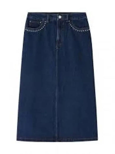 Redwood Rivet Flare Cut Denim A-Line Skirt Stonewashed Indigo - A.P.C. - BALAAN 2