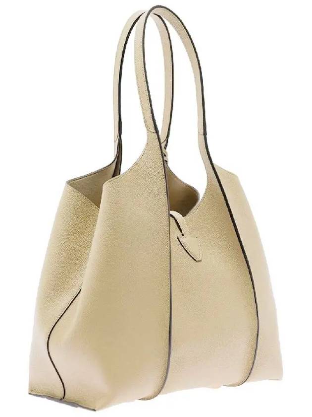 Logo T Timeless Leather Tote Bag Beige - TOD'S - BALAAN 4