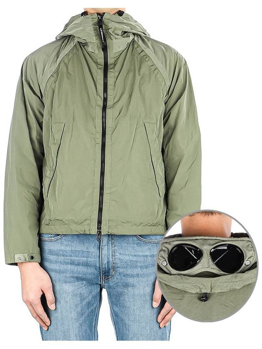 Men's Chrome R Goggles Hooded Jacket Bronze Green - CP COMPANY - BALAAN.
