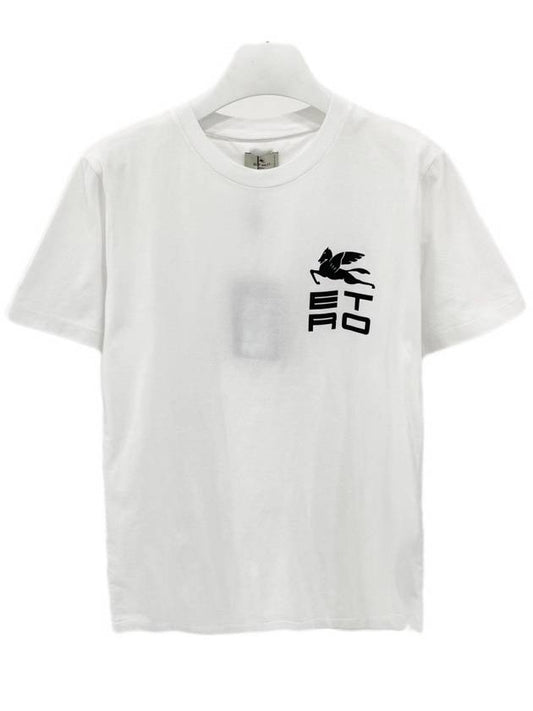 logo print short sleeve t-shirt white - ETRO - BALAAN.