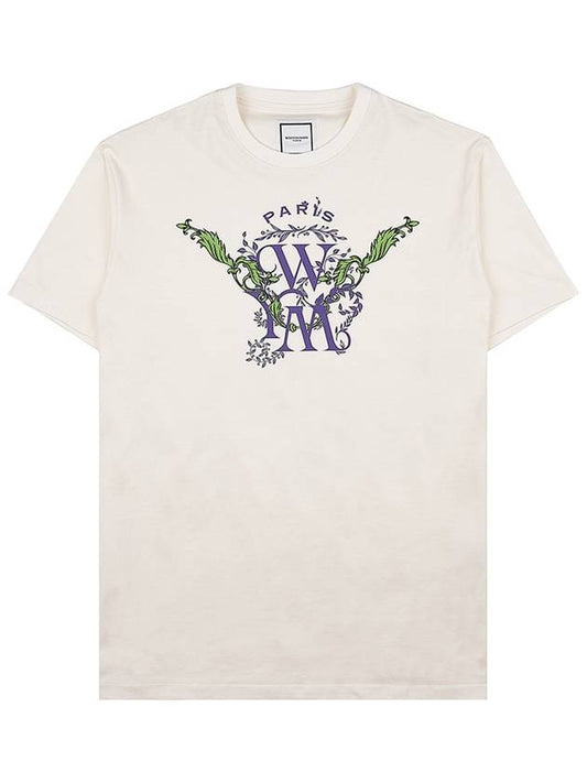 Cotton Leaf Printing LogoT Shirt Ivory - WOOYOUNGMI - BALAAN 1
