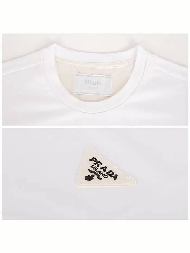 Triangular Logo Cotton Short Sleeve T-shirt White - PRADA - BALAAN 6