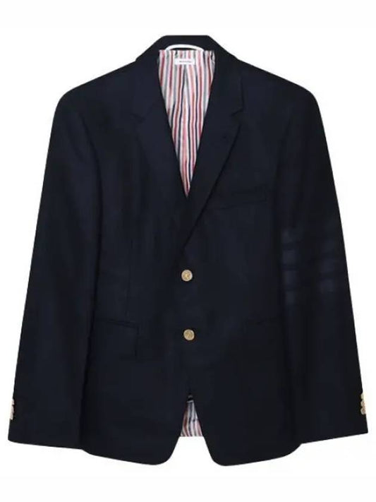 Blazer Tonal 4 Bar Stripe Flannel Wool Cashmere Jacket - THOM BROWNE - BALAAN 1