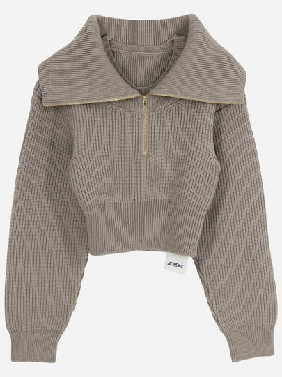 La maille Risoul Double Collar Knit Top Beige - JACQUEMUS - BALAAN 2