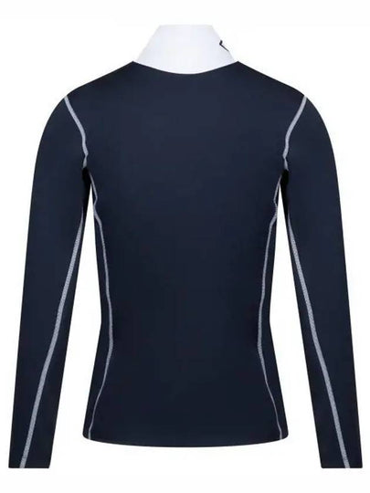 Powderhorn Mid Layer High Neck Long Sleeve T-Shirt Navy - J.LINDEBERG - BALAAN 2