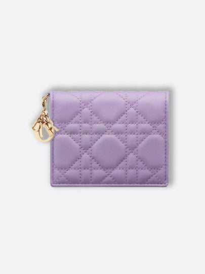 Lady Cannage Small Lambskin Half Wallet Purple - DIOR - BALAAN 2