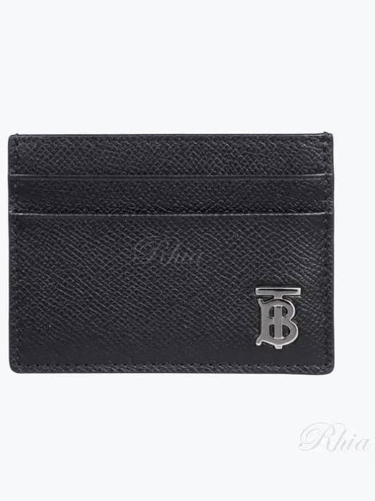 TB Logo Leather Card Wallet Black - BURBERRY - BALAAN 2