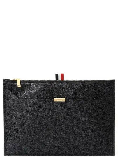 RWB Tab Leather Document Small Clutch Bag Black - THOM BROWNE - BALAAN 2