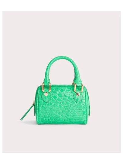 Dora Circular Croco Embossed Leather Tote Bag Green - BY FAR - BALAAN 2