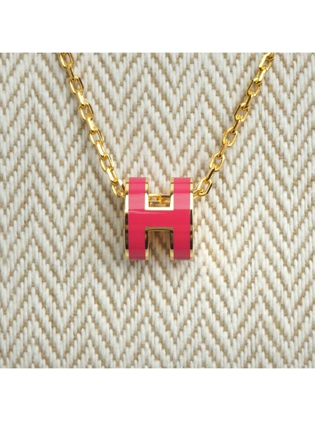 Mini Pop H Pendant Necklace Gold Rose Extreme - HERMES - BALAAN 5