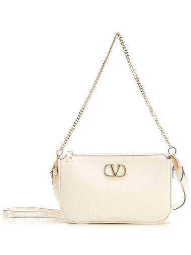 V Logo Signature Mini Shoulder Bag White - VALENTINO - BALAAN 1