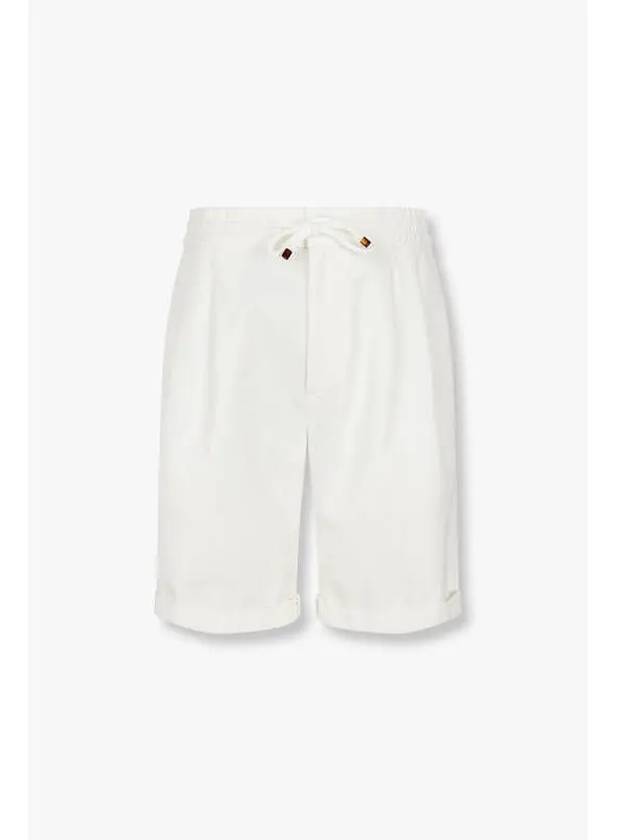 Men s Braided String Roll up Shorts White - BRUNELLO CUCINELLI - BALAAN 1