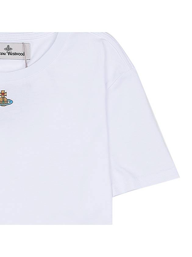 Embroided ORB Peru Short Sleeve T-Shirt White - VIVIENNE WESTWOOD - BALAAN 6