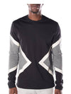 Men's Geometric Sweatshirt Black Grey - NEIL BARRETT - BALAAN 3