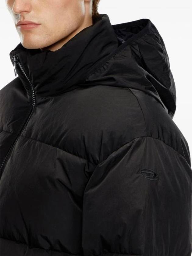 W Raveel Wrinkled Nylon Hooded Down Padding Black - DIESEL - BALAAN 6