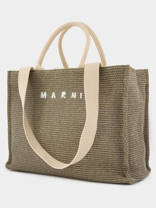 Large Shopper Bag - Marni - Cotton - Green - MARNI - BALAAN 2