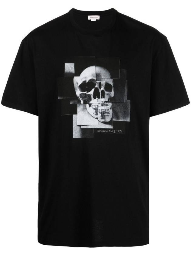 Skull Graphic Print Short Sleeve T-Shirt Black - ALEXANDER MCQUEEN - BALAAN 1