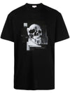 Skull Graphic Print Short Sleeve T-Shirt Black - ALEXANDER MCQUEEN - BALAAN 1