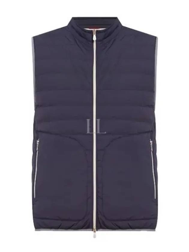 Men's Quilted Feather Down Vest Navy - BRUNELLO CUCINELLI - BALAAN 2