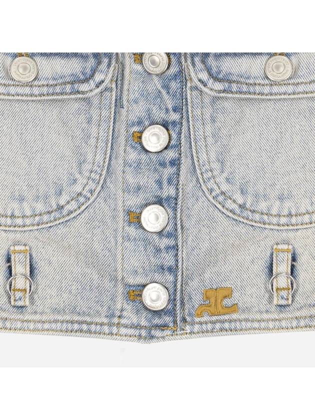 Courr ges Denim Vest Short Crop 124DBL153DE00167011 - COURREGES - BALAAN 4