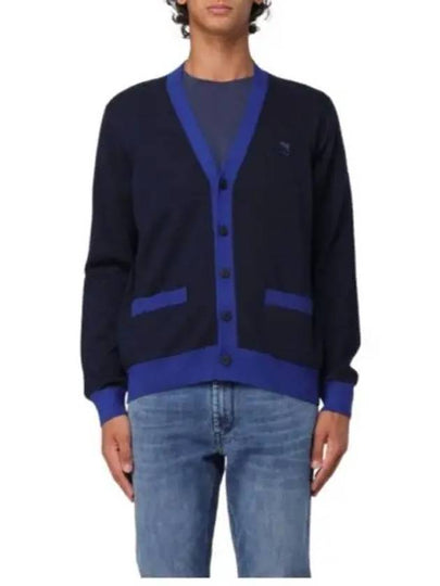 Bold Fox Head Patch Two-Tone Cardigan Ink Blue - MAISON KITSUNE - BALAAN 2