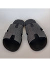 Izmir Chevron Slippers Blanc Black - HERMES - BALAAN 3