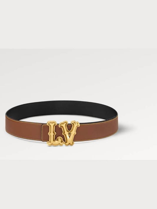 LV Ranch 40MM Reversible Leather Belt Black Brown - LOUIS VUITTON - BALAAN 1