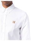 Oxford Institutional Foxhead Patch Button Down Classic Shirt White - MAISON KITSUNE - BALAAN 7