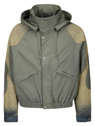 Polyester Windbreaker Olive Green - ACNE STUDIOS - BALAAN 1