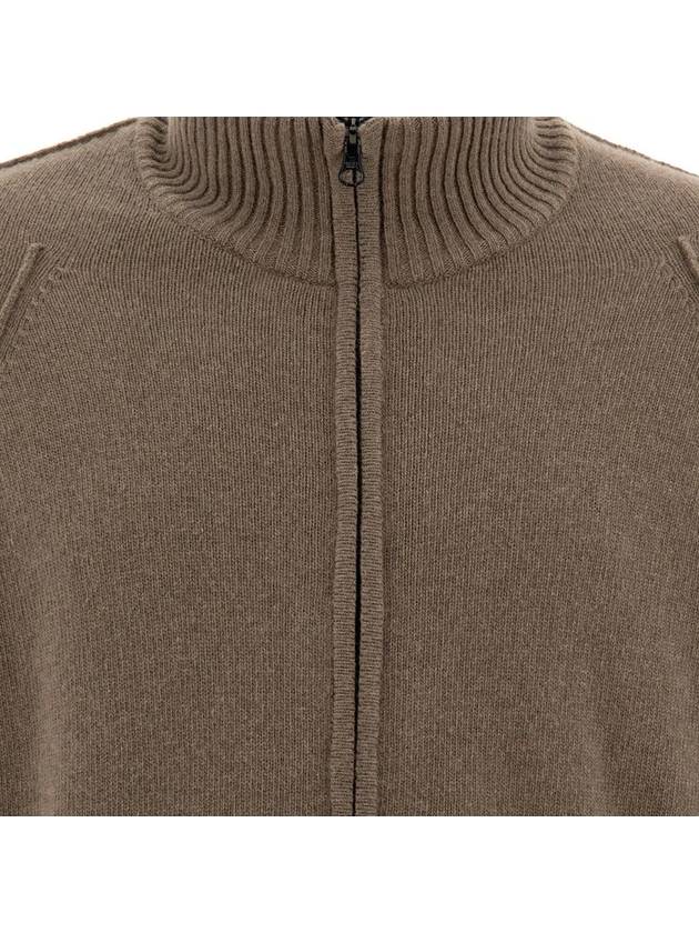 Lambswool GRS Zipped Cardigan Beige - CP COMPANY - BALAAN 4