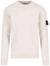 Logo Patch Lambswool Crewneck Knit Top Beige - STONE ISLAND - BALAAN 2