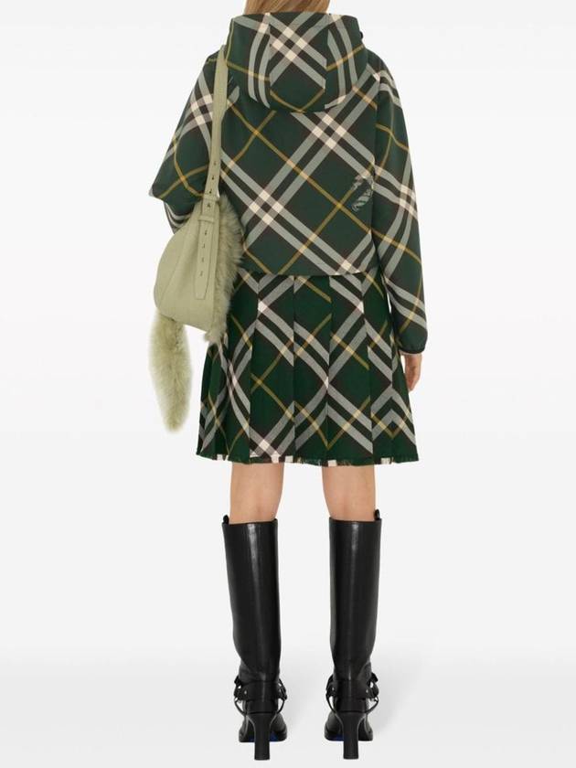 Check Pattern Zip-Up Hoodie Green - BURBERRY - BALAAN 3