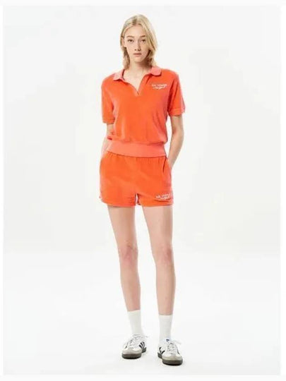 Embroidered Logo Terry Shorts Orange - SPORTY & RICH - BALAAN 2